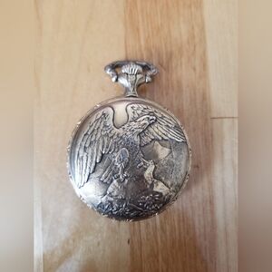 Vintage Ever Swiss Goldtone Pocket Watch 17 Jewels Shockresistant(DOES NOT WORK)